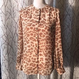 Banana Republic leopard print sheer blouse